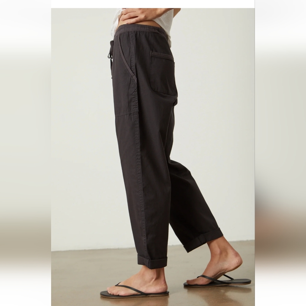Velvet by Graham & Spencer Cotton Twill Pants Asteroid Black Small